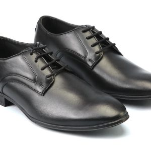 Men's Formal Black Leather Laceup Shoe With Bella