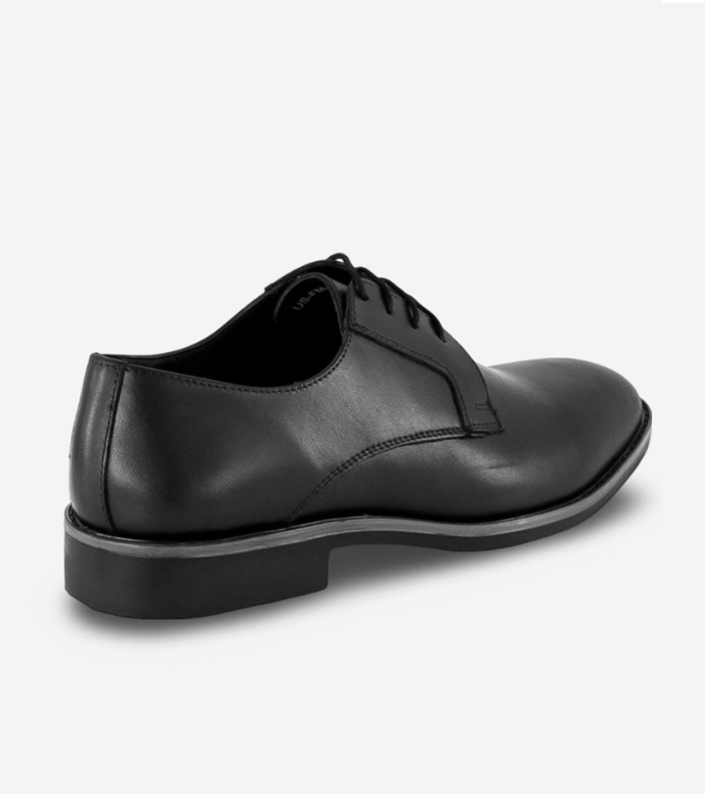 Men's Black Leather Laceup Derby Shoe With Bella